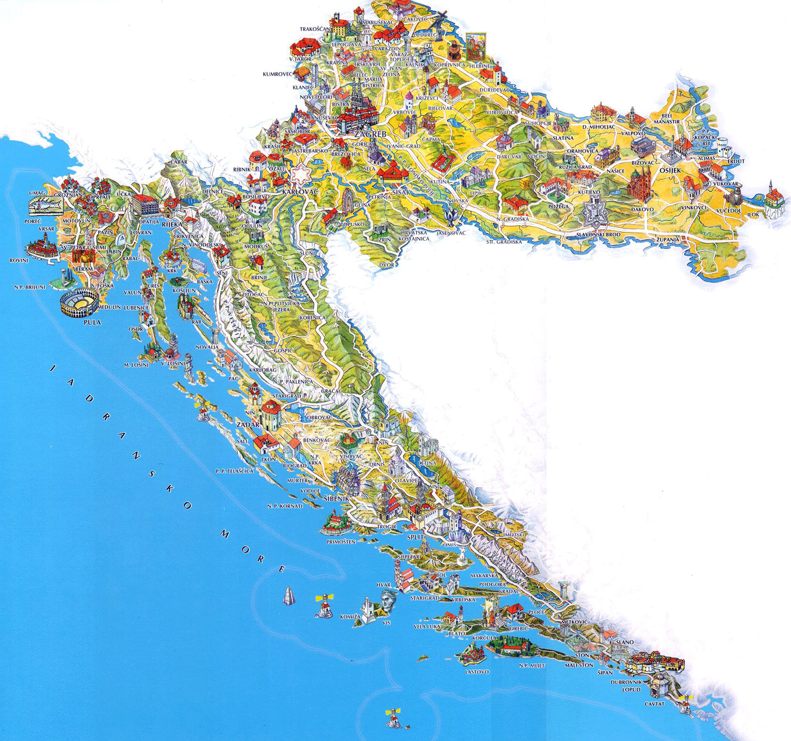 Mapa Turístico Croácia